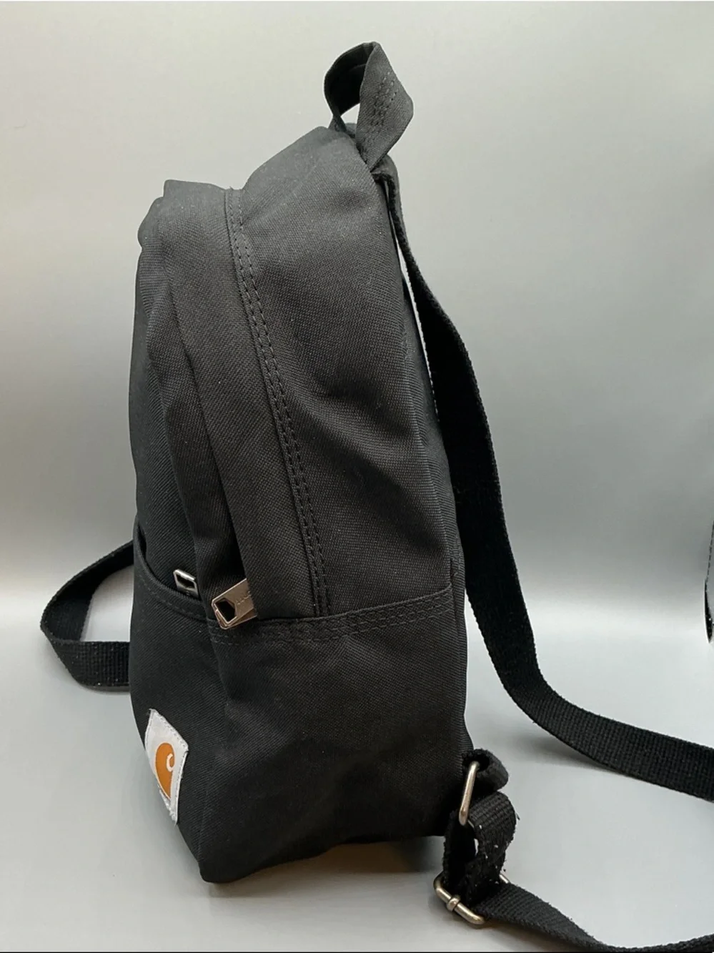 Carhartt Black Canvas Mini Backpack with Logo Patch